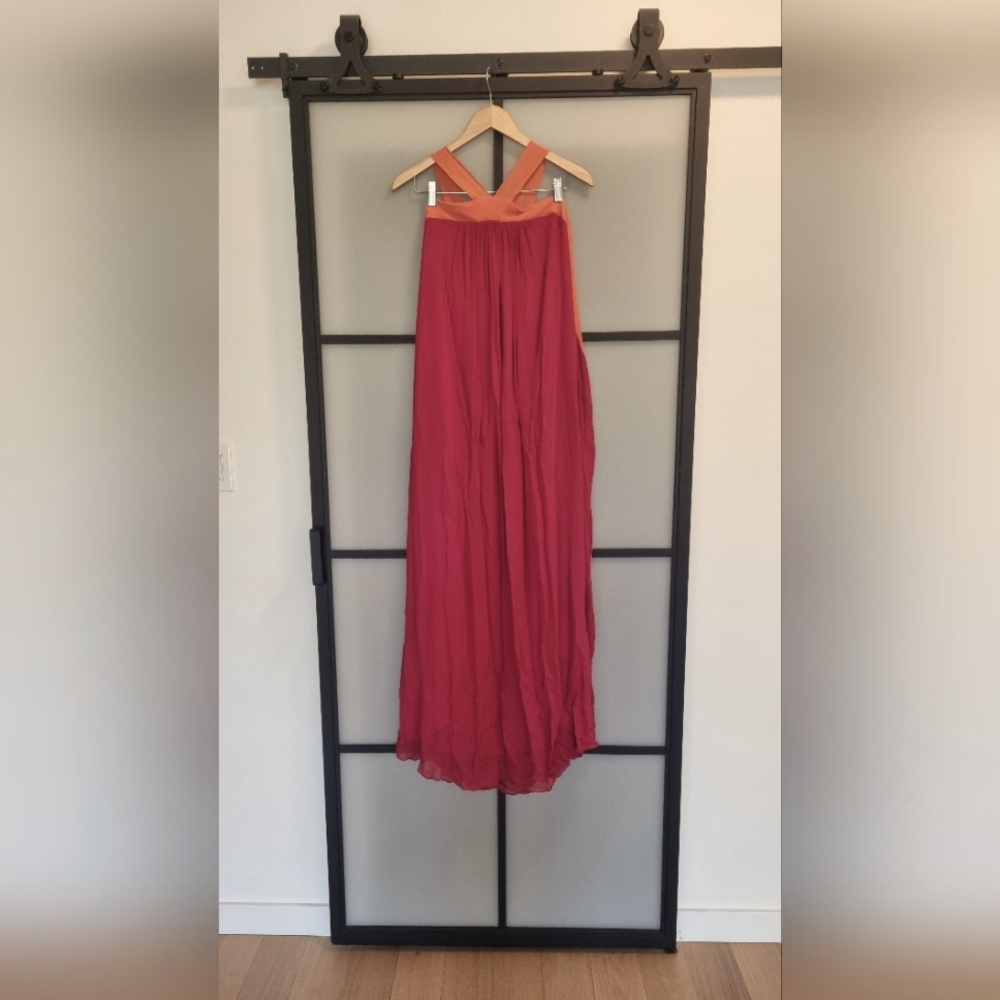 Long Pink  + Orange dress